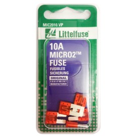 Littelfuse (MIC2010.VP) MICRO2 Red 32V 10 Amp Blade Fuse, (Pack of 5)