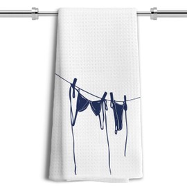 LUKIPOM Summer Beach Coastal Hand Towels for Bathroom Decor, Coastal Beach Kitchen Towels, Minimalist Summer Wears Beachy Decorative Dish Tea Towels for Kitchen, 16x24 Inches