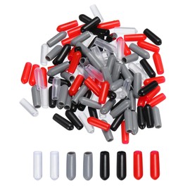 uxcell 100pcs Rubber End Caps 4mm ID Screw Thread Protectors PVC Vinyl Round Tube Bolt Cap Cover, Black Red Grey Clear