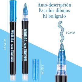 Marcadores Metálicos de Doble Línea,Plumones Mágico para Contornos,Marcadores Acrílicos (12)
