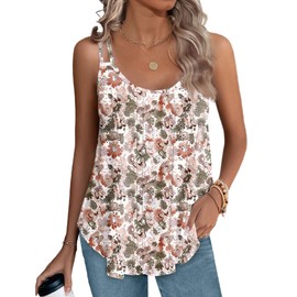 XIEERDUO Womens Tank Tops Eyelet Embroidery Spaghetti Strap Camisole Lightweight Multicolor L