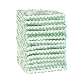 uxcell Microfiber Cleaning Cloth, 12 Pack Highly Absorbent Lint Free Rags Reusable and Washable Cleaning Towels for Washing Dishes, Car, Window Clean Cloth 12" x 12" Green