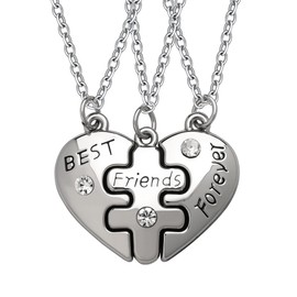 Friendship Necklace for 3 Women Girls Best Friend Birthday Gifts for Women Girls Bestie Bestfriend Soul Sister Matching Heart Necklace Gifts for Long Distance Friends Gift Ideas