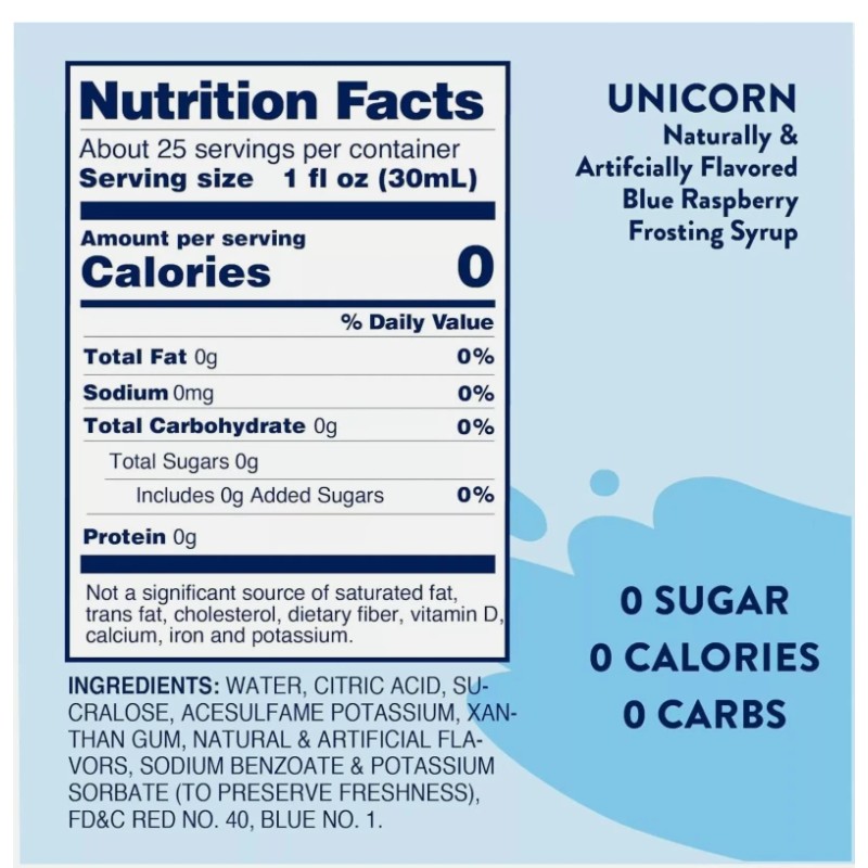 Jordan's Skinny Mixes Sugar Free Syrup, Unicorn Flavor, Fruit Flavored