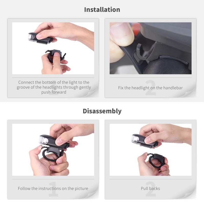 Bike Light Headlight and Taillight for Bike IPX6 Waterproof Wireless