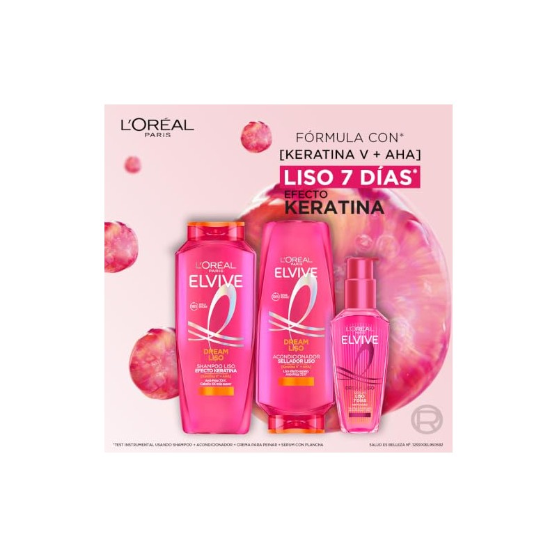 LOréal Paris Dream Liso Shampoo 680ml Acondicionador 680ml Serum Capilar