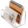 SANRUI Acrylic Mail Sorter Desktop Organizer Holder, 2 Compartments Clear