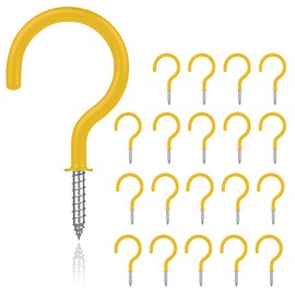 20 Pcs White Cup Hooks, Threaded Screw in Hooks for Shelves, Hanging Plants & Kitchen/Bathroom Organisation