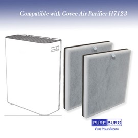 PUREBURG Replacement True HEPA Filter Compatible with Govee life H7123 and Homvana H211/H211S Air Purifiers,H13 4-Stage Filtration Activated carbon,2-Pack