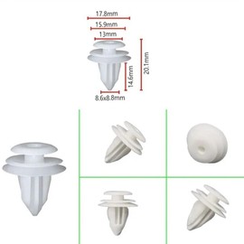 Deepa Ribusu Toyota 90467-10161 Set of 20 8.5mm Hole Diameter, Side Door, Back Door, Trunk Room, Pillar, Trim Clip, Interior Lining, Grille Clip, Compatible