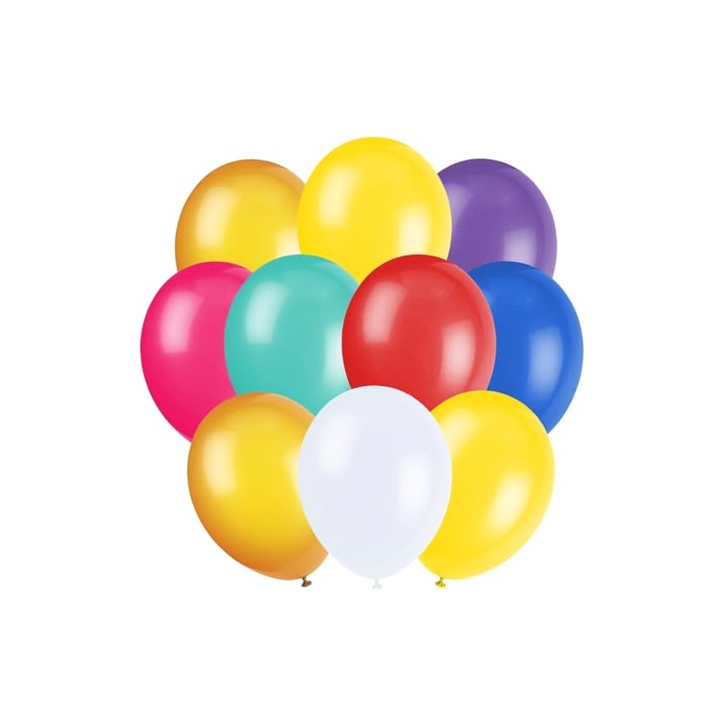 Unique Assorted Latex Balloons, 12" (10-Pack) - Premium-Quality & Vibrant