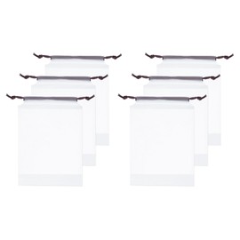 sourcing map 6pcs Umbrella Bags 7.1"x5.1" Wet Umbrella Sleeve Cover Reusable Folding Umbrella Storage Bag with Drawstring for Folding Travel Umbrellas, White