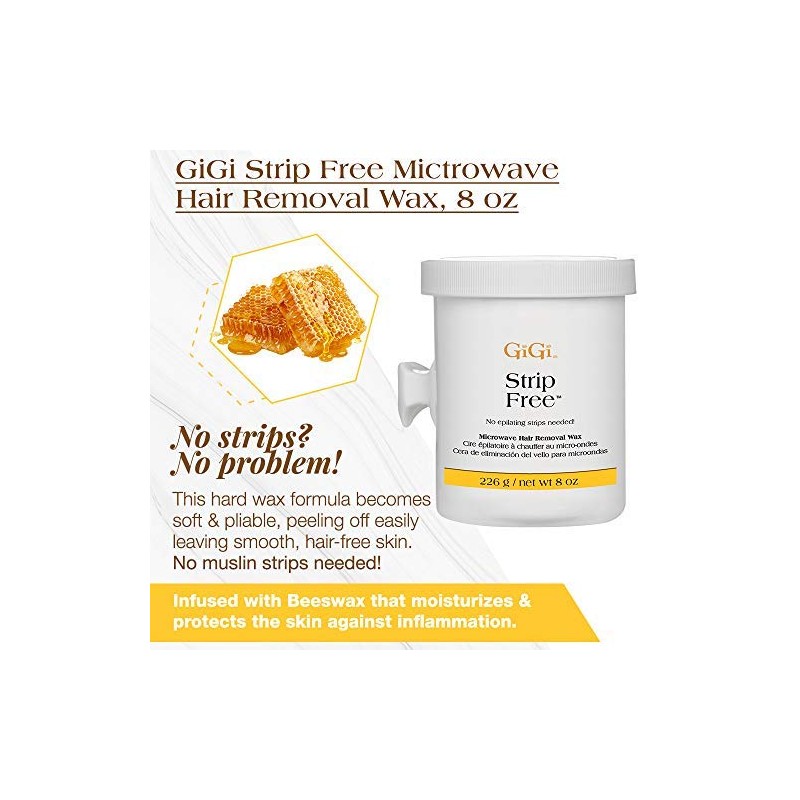 GiGi Strip Free Microwave Formula Hair Removal Wax, 8 oz