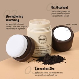 KYDA Root Touch Up Powder, Hairline Powder for Thinning Hair, Conceals Hair Loss, Mattifying Dry Shampoo, Strengthening Volumizing, Travel Size, Non Aerosol and White Cast, Root Cover Up, Dark Brown