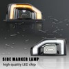 ZDEERAOTO LED Front Side Marker Light DRL Amber Sequential Turn