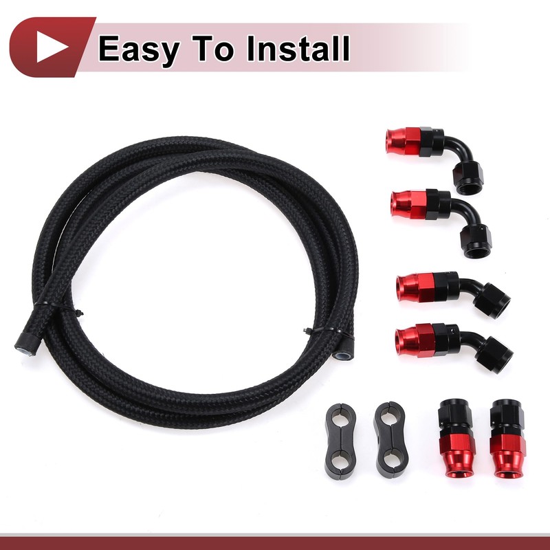 X AUTOHAUX AN6 Fuel Line Kit 5.01ft Vacuum Hose Automotive