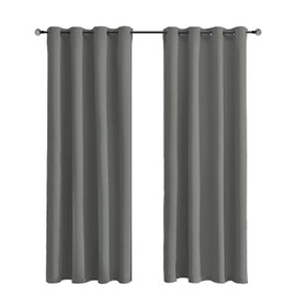Tenger Home Blackout Curtain Opaque Bedroom Curtain with Eyelets (Grey, 120 x 150 cm (Pack of 1)