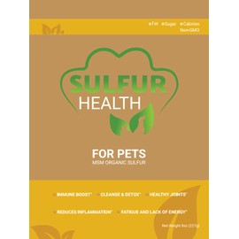 Organic Pet Sulfur - 99.9% Pure MSM Supplement for Pets - Lab-Tested and Certified Pet MSM