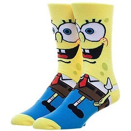 Cartoon Sponge Bob Squarepants Character Crew Socks