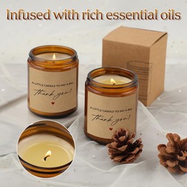 Thank You Gifts for Women, Woodemon Lavender Scented Thank You Candle, Hostess Gifts, Appreciation Gifts, Thank You Gifts for Friends, Coworker, Men