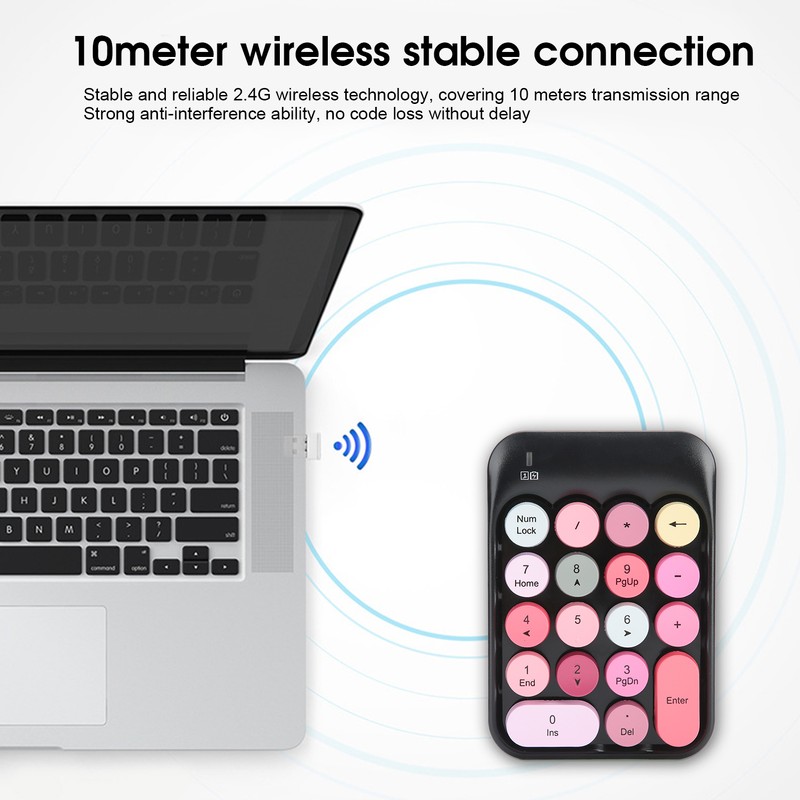 AJAZZ Wireless Numeric Keyboard Chocolate Keycap for Game Direction Switching