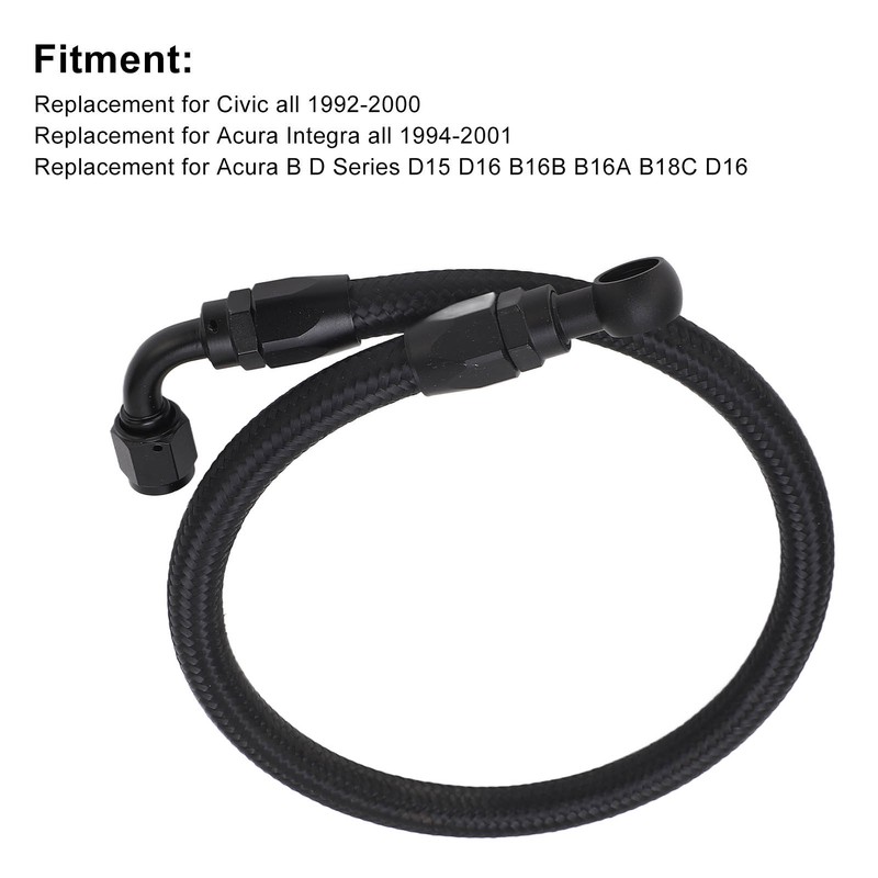 Braid Fuel Line Black Replacement for Acura Integra B D