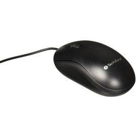 TechZone Mouse Alámbrico Negro Óptico 800 dpi TZMOU01