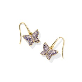 Kendra Scott 14k Gold-Plated Lillia Crystal Drop Earrings in Violet Crystal, Fashion Jewelry for Women