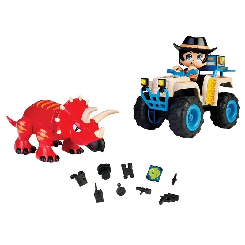 Action Heroes Dino Adventure Quad Playset with Interchangeable Pieces -
