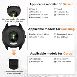 OVERSTEP 22mm Canvas Watch Band for Garmin Forerunner 255/265,Venu 2 Venu 3 Quick Dry Adjustable Breathable Strap