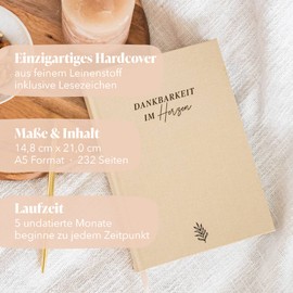 VISUAL STATEMENTS - Gratitude Diary - A5 - Diary to Fill In - Hardcover - Diary for More Mindfulness