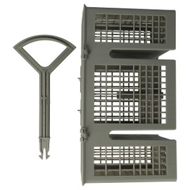 vhbw Cutlery Basket Compatible with Constructa CP531V908 Dishwashers - with Handle, Grey
