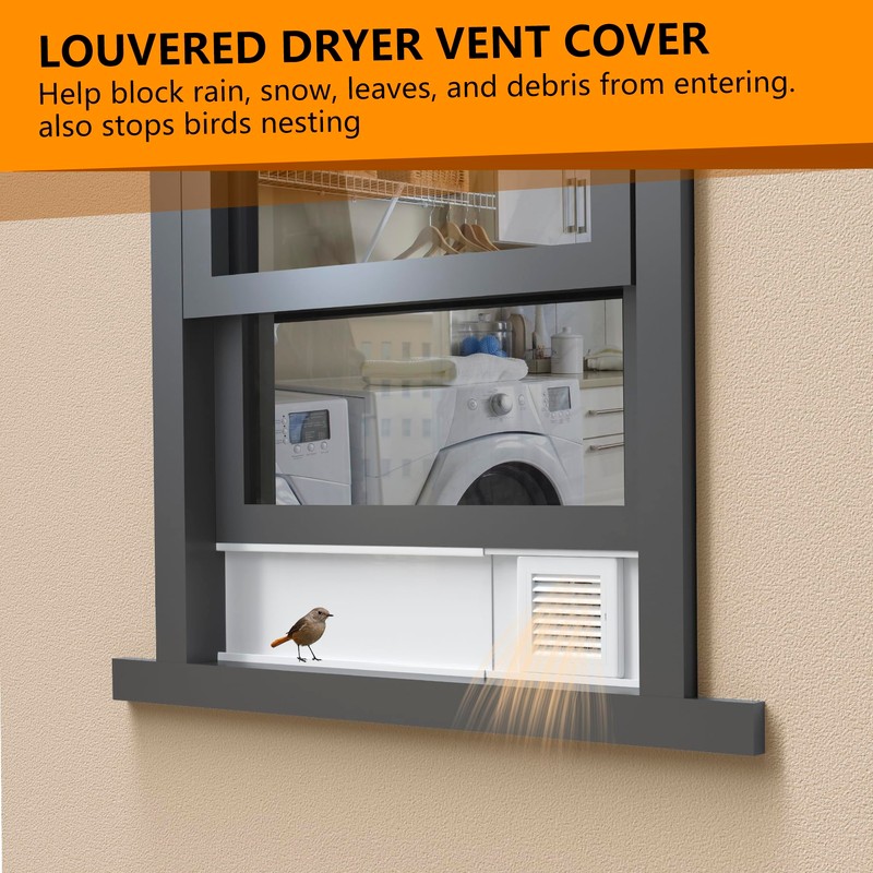 LBG Products Dryer Vent Window Kit with Weather-proof Louvered Vent