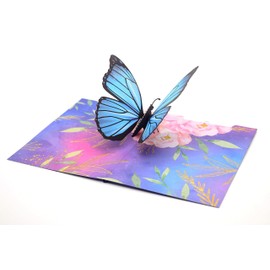 Butterfly Pop Up Card Butterfly 3D Card Blue Morpho Butterfly Greeting Cards Card for Mum Card for Wife Anniversary Pop Up Cards