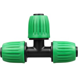 JOYPRO Drip Irrigation Fittings for 1/2 inch Tubing (0.60"-0.63" OD), 12 Pieces Barbed Tee Drip Parts Locked Tee Connectors, 3 Way Drip Line Nuts Connectors for 1/2" Drip Irrigation Hose (13mm ID)