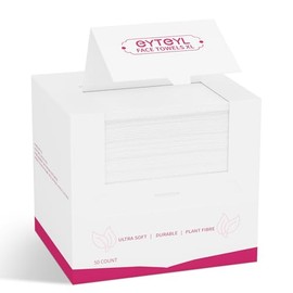 Disposable Face Towels XL, Face Towelettes Disposable, Facial Towel Compatible with Clean Skin, Makeup Remover Cloth and Facial Wash Dry Wipes (50 Count Pearl Pattern)