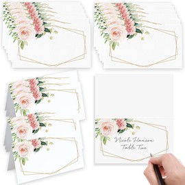 Pack of 50 Blank Postcards, White, Wedding, Banquet, Event, Sitting, Folded Card, Event Decoration, Card Can Write, Competitions, Votes, Carnival with Space for Name, E-mail Address, Phone Number, 9 x
