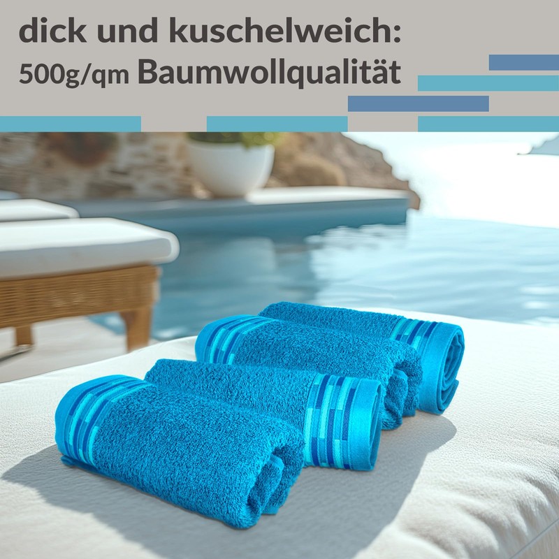 Lashuma Lugano Guest Towels 30 x 50 cm Blue Aquamarine