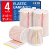 AZEN Premium 4 Pack Elastic Bandage Wrap (2x2", 2x3"), Compression