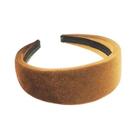 Glamour Girlz Ladies Girls 4cm Lightly Padded Velvet Headband Alice Band Brown