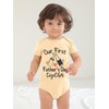 BesserBay Daddys Day Onesie for Baby Happy First Fathers Together