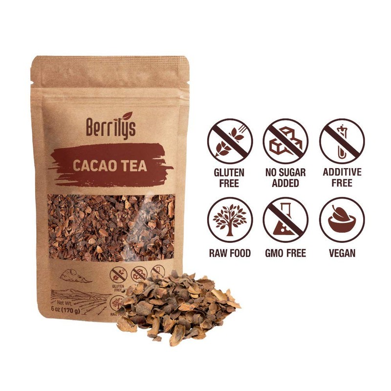 Berrilys, Cacao Tea, Loose Leaf, chocolaty Taste, Made from Cacao