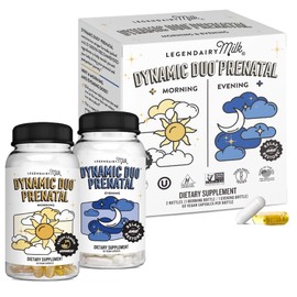 Legendairy Milk Dynamic Duo® Prenatal 2-in-1 Prenatal Vitamins for Women - Morning & Night Prenatal Vitamins with DHA and Methylated Folate - 25 Vitamins & Minerals for Every Stage, 30 Day Supply
