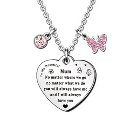 QMVMV Mum Necklace Mum Gifts from Daughter Son Christmas Thanksgiving Birthday Gift for Mum