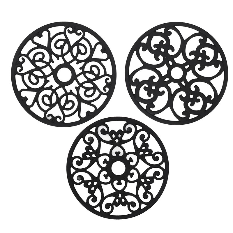 3pcs Modern Kitchen Trivets Waterproof Hollow Carved High Temperature Resistance