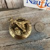 Brass Sundial Compass w/ Push Button & Hinged Lid, Pocket