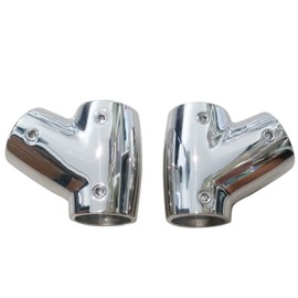 keehui 316 Stainless Steel Polished Right and Left Sides Marine Grade Handrail Fitting 60° Deck Hand Tee for 1 inch Tube/Pipe of Boat Marine Solid