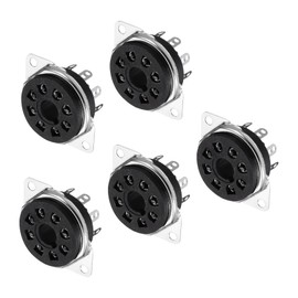 MECCANIXITY 8 pins PCB Tube Socket Ceramics, Vacuum Tube Protect Tube Pin Socket, Black Plated Suitable for 12AX7, 12AU7 Tube Pack of 3，GZS8-B2