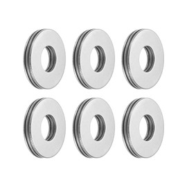 Kozelo 6pcs AXK1024 Thrust Needle Bearings - [10mm Bore x 24mm OD x 2mm Thickness] Bearing with 65Mn Washers for Conveyor Systems Chrome Steel