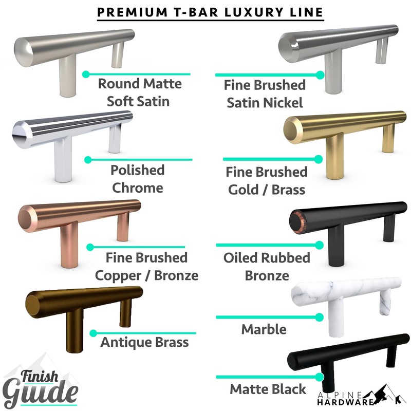 ALPINE HARDWARE Premium Solid Euro Style Bar Handle Pull-10Pack-3.75 inch